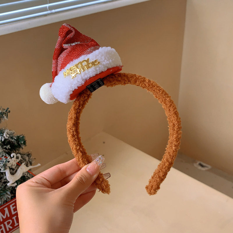 Wholesale Christmas Plush Bow Headband OLY-HD-XHX001